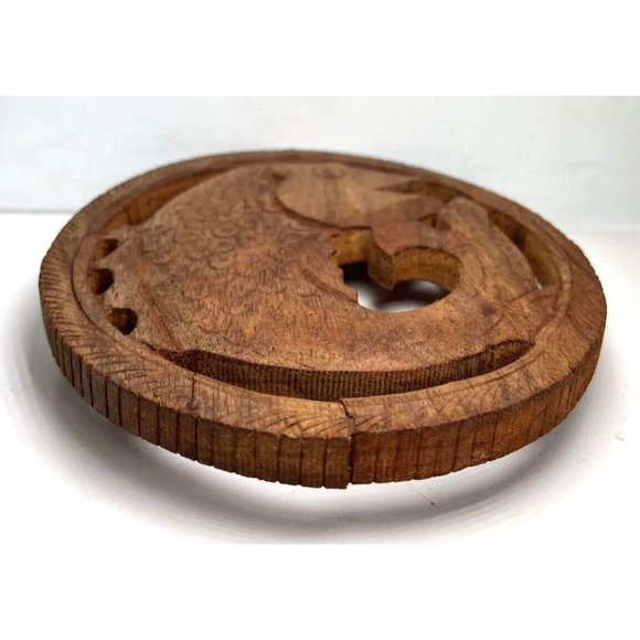 SMALL Handmade Wooden Fish Trivet - with Flaws - Made in India - Picture 5 of 16